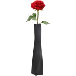 Vase c�ramique mat noir 24 cm antid�rapant, �troit pour pampa ou branches d�coratives
