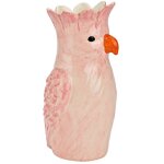 Vase en c�ramique perroquet rose 13 x 25 x 13 cm