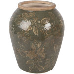 Vase c�ramique vert brun 15x18x18cm
