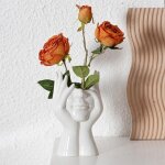 Vase en c�ramique repr�sentant un visage f�minin, style nordique minimaliste et moderne, pot en forme ...