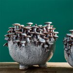 Vase champignons c�ramique 24x24x21cm