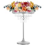 Vases en cristal dor� pour centres de table, support m�tallique de 24cm pour lustre de table, support ...