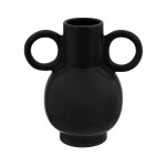 Atmosphera - vase d�co avec anses 'olme' 22cm noir
