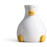 Vase d�co moderne blanc motif canard unique d�coration de table ronde 20cm