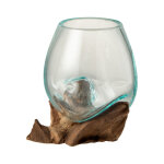 Vase dco sur pied  gamal  13cm transparent