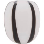 Vase d�co en verre  piero  20cm noir & blanc