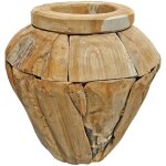 Vase d�coratif en bois de teck massif h. 39 cm - winnie m
