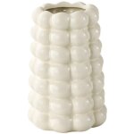 Vase d�coratif en c�ramique � bulles, pot de fleurs moderne et unique pour salon, bureau ou entr�e, cr�me ...