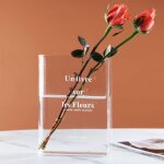 Vase decoratif design, vase verre transparent en acrylique, book vase, joli d�cor d'�tag�re pour floral ...