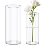 Vases � fleurs en acrylique transparent, 20x10 und 25x12cm vase cylindrique en plastique incassable pour ...