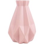 Vase � fleurs d�coratif pour la maison, vase en plastique blanc imitation c�ramique - rose