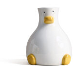 Vase � fleurs moderne blanc avec motif de canard unique, d�coration de table ronde esth�tique, 20cm