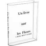 Vase en forme de livre en acrylique transparent, vase en forme de livre, vase livre en forme de tulipe, ...