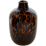 Vase l�opard en verre  roen  25cm ambre