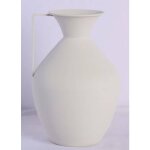 Vase amphore en mtal blanc design moderne h 36 cm atmosphera