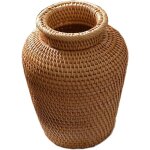 Vase en osier d�coratif, pot � fleurs de style campagnard, fait main, d�coration int�rieure