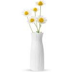 Vase plastique blanc incassable d�coratif, petit format pour maison, salon ou mariage