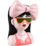 Vase et pot, vase d�coratif visage - brenda rose en c�ramique, boite a design