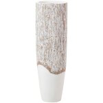 Vase en r�sine blanc marron 19 x 19 x 60 cm