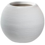 Vase en rsine pour plantes d'intrieur et d'extrieur, design sphre ronde d. 40x33h botticelli blanc ...