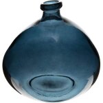 Vase rond uly en verre recycl� bleu orage d23cm atmosphera cr�ateur d'int�rieur