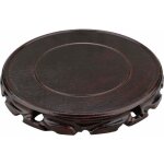 Vase rond vintage en bois de palissandre - 20 cm - support de style oriental - support pour lampe de ...