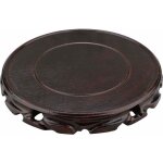 Vase rond vintage en bois de palissandre - 20 cm - support de style oriental - support pour lampe de ...