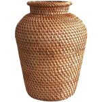 Vase en rotin, composition florale artistique, d�coration rustique, ornement, vases en osier, design ...