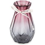 Vase en verre dgrad multicolore vase gomtrique  facettes en verre color pour la maison, (gris violet) ...