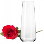 Vase en verre krosno 24 cm de haut, composition lanterne / bougeoir transparent