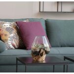 Vase verre souffl� et racine teck, artisanal h 20 cm arizona