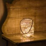 Vase verre transparent athena 120 micro led blanc chaud 18xh26, 5cm lotti