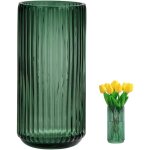 Vase verre vert �pais c�tel�, jardini�re moderne rustique pour �tag�re ou salon