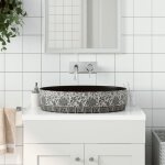 Maisonchic - vasque à poser, vasque bac à laver, Évier de salle de bain noir et bleu ovale 56, 5x36, ... Maisonchic - vasque à poser, vasque bac à laver, Évier de salle de bain noir et bleu ovale 56, 5x36, ...