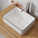 Vasque � poser vasque carr�e blanc brillant pour salle de bain wc invit�s horow