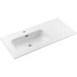 Vasque  encastrer en cramique blanche - ct gauche - l 100 x p 46 cm - livraison gratuite