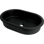 Vasque à encastrer en granit ovale finition noire 58, 8x39 cm - delia Vasque à encastrer en granit ovale finition noire 58, 8x39 cm - delia