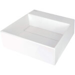 Vasque � poser en granit avec base pour robinet et couvercle de vasque en alb�tre 40x40 cm - sofyro