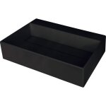 Vasque � poser en granit avec base pour robinet et couvercle noir 40x60 cm - sofyro