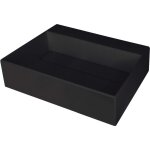 Vasque � poser en granit avec base pour robinet et couvercle noir 50x40 cm - sofyro