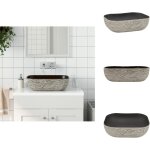 Vidaxl - vasque  poser gris / noir rectangulaire 48x37, 5x13, 5cm cramique - lavabo design - lavabo ...