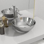 Design in - vasque  poser lavabo, bac  laver, vier 28 x 10 cm cramique argent cfw99347