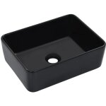 Design in - vasque  poser lavabo, bac  laver, vier 40x30x13 cm cramique noir cfw99688
