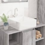 Design in - vasque  poser lavabo, bac  laver, vier blanc 37x37x13 cm cramique carr cfw71625