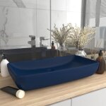 Design in - vasque  poser lavabo, bac  laver, vier de luxe rectangulaire bleu fonc mat 71x38 cm cramique ...