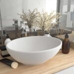 Design in - vasque  poser lavabo, bac  laver, vier ovale de luxe blanc mat 40x33 cm cramique cfw38122 ...
