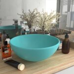 Design in - vasque  poser lavabo, bac  laver, vier rond de salle de bain vert clair mat 32, 5x14cm ...