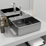 Design in - vasque  poser lavabo, bac  laver, vier avec trou pour robinet 38x30x11, 5 cm cramique ...