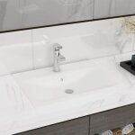 Design in - vasque  poser lavabo, bac  laver, vier avec trou de robinet blanc mat 60x46 cm cramique ...