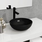 Design in - vasque � poser lavabo, bac � laver, �vier verre tremp� 35x12 cm noir cfw30212